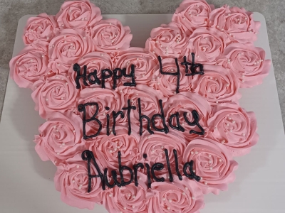 Happy Birthday 4 Pink Cupcakes